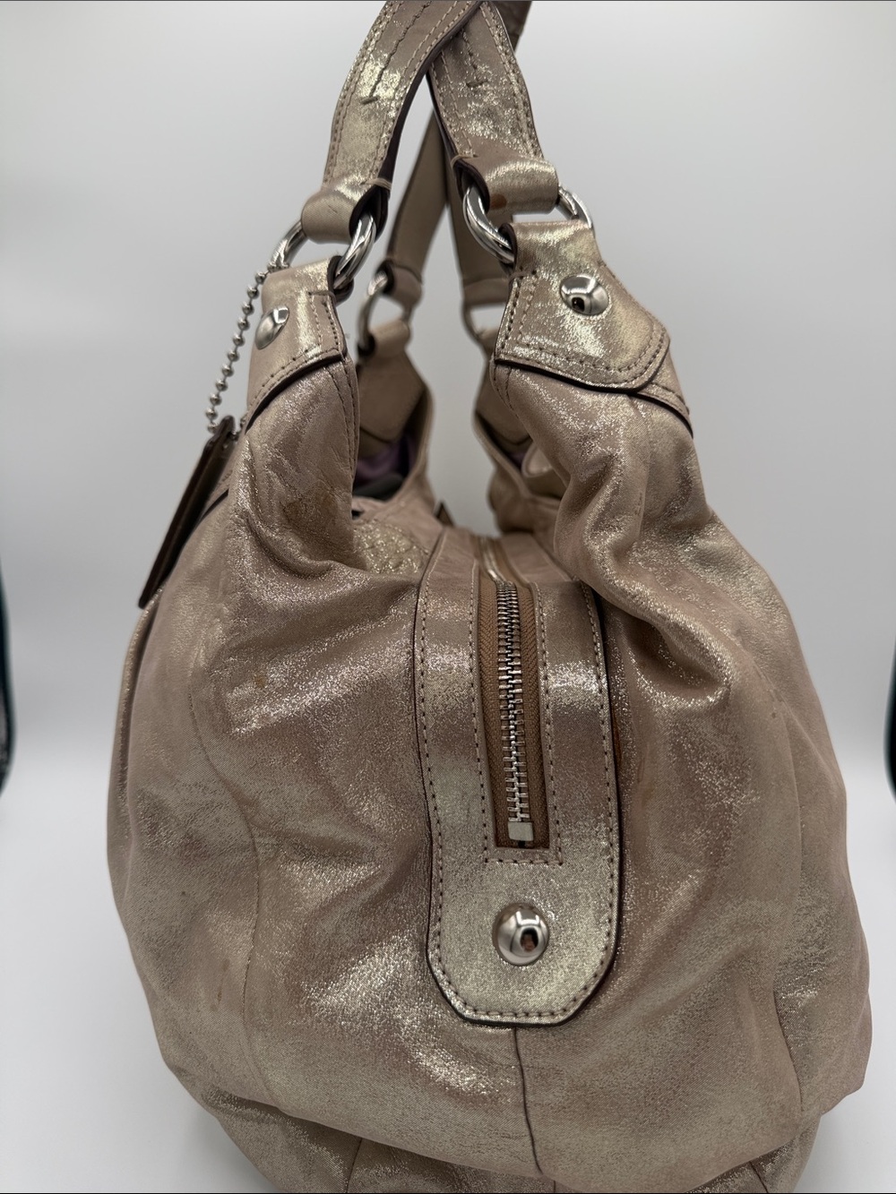 Coach Lynn SoHo Buckle Metallic Leather Shoulder Bag with Wallet - Picture 6 of 15